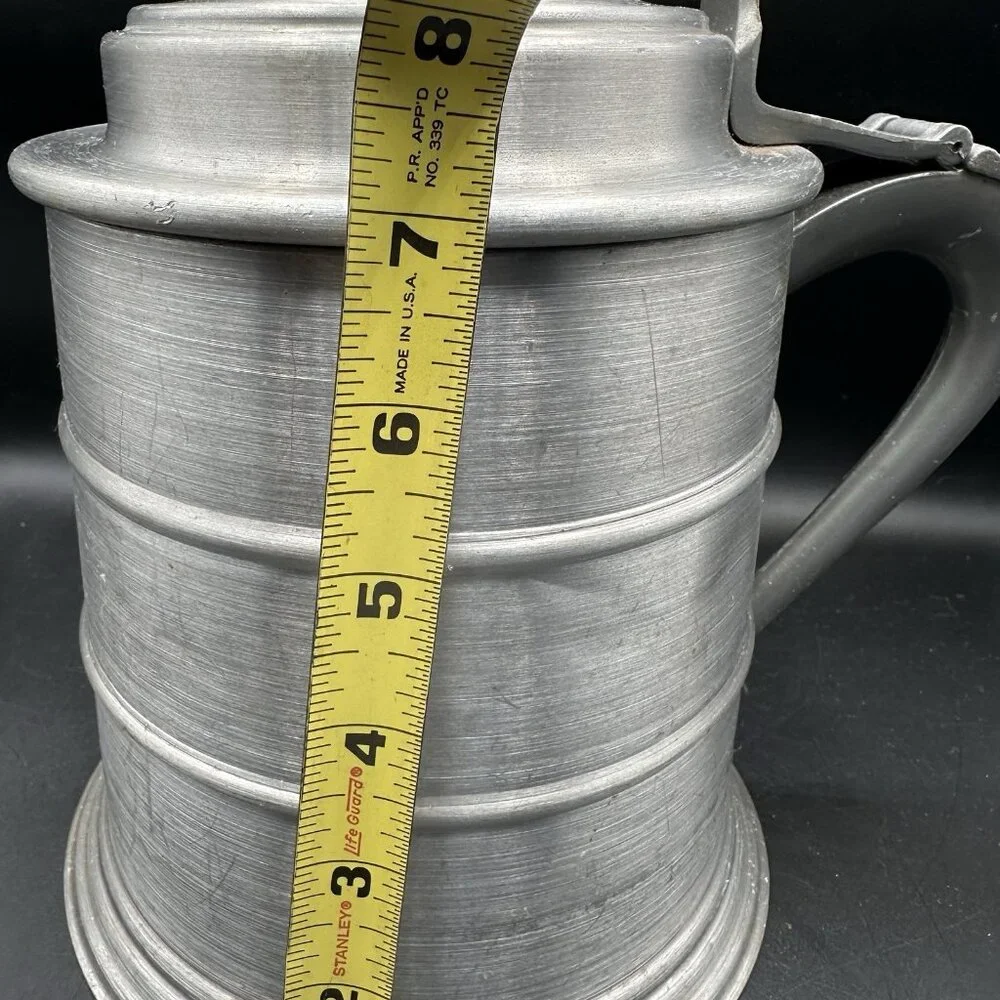 Vtg Made In Italy Metal Ice Bucket Beer Stein Plastic Liner 9.5” Mid Century 60s